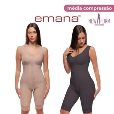 Imagem de Cinta Pós-cirúrgica Emana Alça Regata Reforço Duplo New Form, GG, Marr