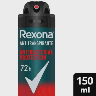 Imagem de Desodorante antitranspirante aerosol masculino rexona antibacterial protection 72 horas 150ML