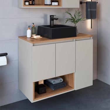 Imagem de Gabinete de Banheiro com Cuba Cecília ii 3 pt Arenas e Mel