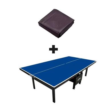 Imagem de Mesa de ping pong mdf 18mm 1084 klopf c/ rodas + Capa Para Mesa Fechada/Dobrada 7002