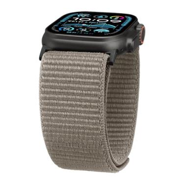 Imagem de Pulseira de relógio de tecido de nylon ultralarga compatível com Apple Watch Ultra de 49 mm, 46 mm, 45 mm, 44 mm, 42 mm, 38 mm, 40 mm e 41 mm, pulseiras esportivas ajustáveis para mulheres e homens