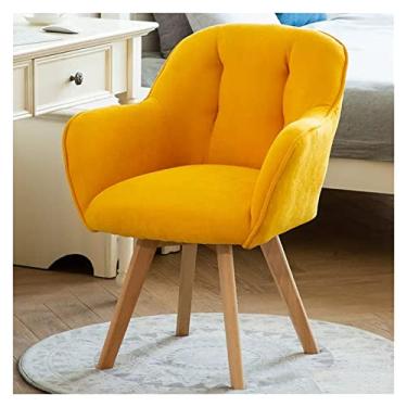 Imagem de Cadeira de mesa poltrona moderna de veludo cadeira de escritório com rotação de 360° cadeira giratória estofada com pernas de madeira cadeira de vaidade para sala de estar quarto estudo (cor: rosa
