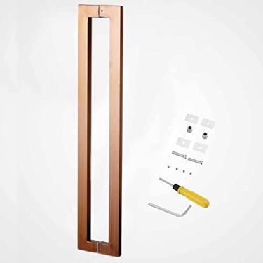 Imagem de Maçaneta de porta de dupla face, puxador de barra para duche, porta de correr de vidro de celeiro / porta de madeira, alças modernas retangulares de portas de entrada de aço inoxidável (cor: ne