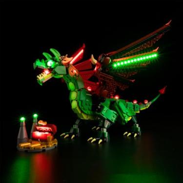 Imagem de Kyglaring Kit de iluminação LED compatível com Leg0 31161 Conjunto de modelos de dragão medieval, conjuntos de pernas não incluídos