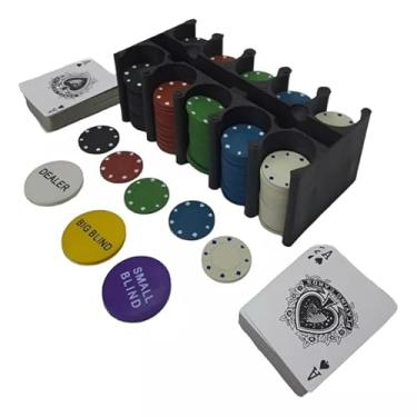 Imagem de Poker Kit 200 Fichas 2 Baralhos, 1 Suporte Oficial Disponív