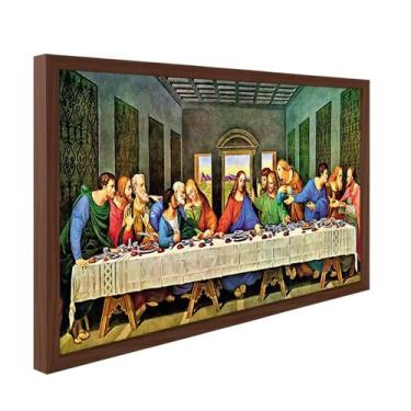 Imagem de Quadro Decorativo Religiosos Santa Ceia Jesus Fé Sagrada Família com M