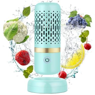 Imagem de Cudinham Purificador de frutas e legumes, máquina de lavar, desinfecção atualizada em forma de cápsula, tecnologia de purificação de íons OH para limpeza de grãos, arroz, carne, frutos do mar, azul