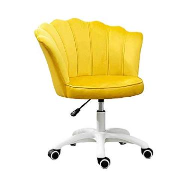 Imagem de Cadeira de escritório simples e moderna suporte traseiro cadeira de mesa giratória para escritório em casa cadeira de computador ergonômica ajustável com cadeira de rodas (cor: amarelo)