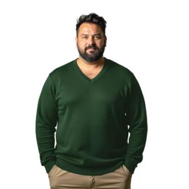 Imagem de Blusa Grossa Masculino Plus Em Tricot Frio Casaco - KantyLan, Verde es