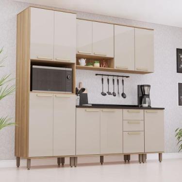 Imagem de Cozinha Modulada Compacta 5 Peças com Tampos e sem Pia Isis Luciane Mó