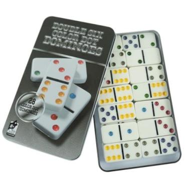 Imagem de Jogo de Dominó Colorido Com Estojo de Metal 28 peças - WARI