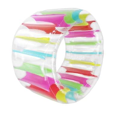 Imagem de Colaxi Brinquedo inflável de rolos de rodas, tubo de flutuação de verão para crianças adultos, flutuação colorida de piscina para o lago ao ar livre de, 160cm