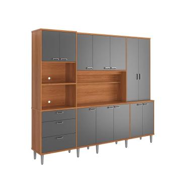 Imagem de Kit Cozinha 2,60m Lukaliam Móveis Compacta Pulse 12 Portas e 3 Gavetas