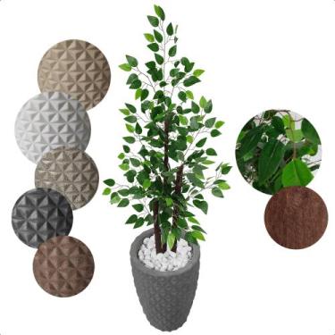 Imagem de Ficus Verde Figueira Planta Artificial com Vaso Decorativo - Flor de M