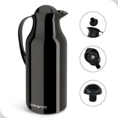 Imagem de Garrafa Termica Café Chá 750ml Preta De Rosca Com Alça Unitermi