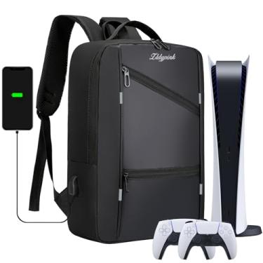 Imagem de ZLDYPINK Gaming Travel Backpack for PS5/PS5 Slim, Protective Carrying Case Storage Bag Compatible with PlayStation 5 Console with USB Port for Game Disc, Controllers and More Gaming Accessories