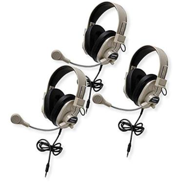 Imagem de Califone 3066Avt Fone De Ouvido Estéreo Multimídia Deluxe Com Plugue Para Viagem, Alça De Cabeça De Plástico Abs Robusto Com Tipoia Confortável, Faixa De Cabeça Totalmente Ajustável, Pacote De 3