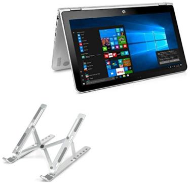 Imagem de Suporte e suporte BoxWave compatível com HP Pavilion x360 conversível 2 em 1 (15,6 polegadas) (suporte e montagem por BoxWave) - suporte compacto para laptop QuickSwitch, portátil, suporte de visualização com vários ângulos