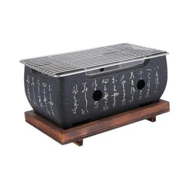 Imagem de Pequeno Mini Churrasqueira a Carvão Bandeja Fogão De Churrasco Domésti