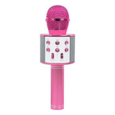 Imagem de Microfone Karaoke Bluetooth Sem Fio Recarregável - Rosa - Liba, Ws858,