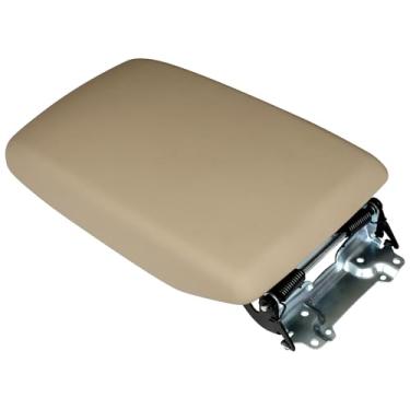Imagem de Osompar Conjunto de tampa do apoio de braço da tampa do console central com suporte bege compatível com Toyota Highlander 2008-2013 substitui 58905-0E040-E0 tampa da caixa de descanso de braço tampa