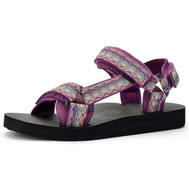 Imagem de ZOOMCO Sandália feminina de caminhada, casual, leve, com suporte de arco, tapete de ioga, palmilha para esportes ao ar livre, sapatos de praia, Roxa, 38