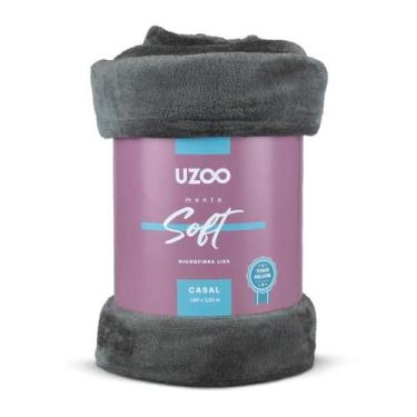 Imagem de Manta Microfibra Soft Casal 180x220cm Uzoo Toque Peluche