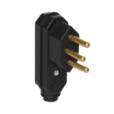 Imagem de Plugue Macho 90º 2p+t 10a 250v Vertical Preto MarGirius, Preto