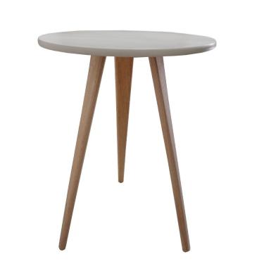 Imagem de Mesa De Canto Lateral Redonda Retrô Karina Off White 56 Cm