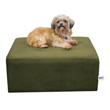 Imagem de Cama Box Para Cachorro E Pet Quadrado Confortável Com Pés Com Alumínio Matrix Veludo Light Chumbo