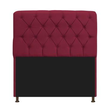Imagem de Cabeceira Estofada Lady 160 Cm Queen Size Com Capitonê Suede - Doce Sonho Móveis Bordô