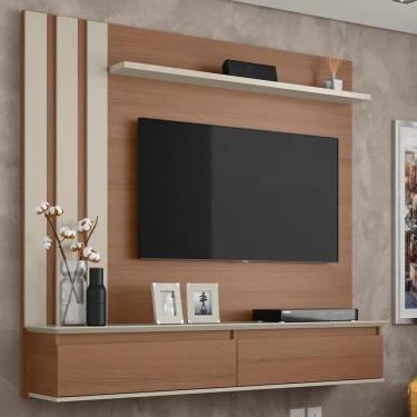 Imagem de Painel Home Trend Para Tv De Até 46 Polegadas Patrimar Off White Com Canelato