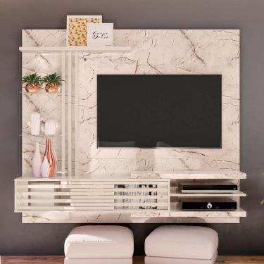 Imagem de Painel Home Madetec Cross Com 2 Portas Para Tv De Até 55 Polegadas Calacata/off White