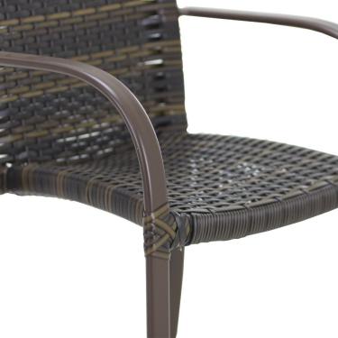 Imagem de 6 Cadeiras Ascoli Mesa Ripado Aluminio Jardim Piscina Pedra Ferro