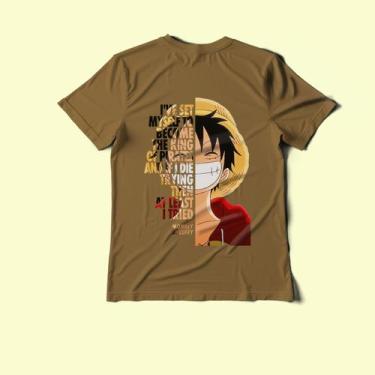 Imagem de Camiseta Anime Luffy  Look Moderno Premium - Lobo Sete, Bege, G