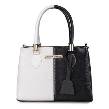 Imagem de Bolsa Feminia Média Duas Cores Manuela Marques, Mulher, Branco, Único