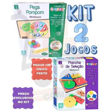 Imagem de Kit 2 Brinquedo Encaixe Educativo Montessori Prancha De Seleção E Jogo