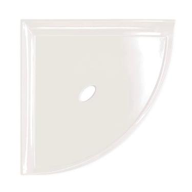 Imagem de Questech Prateleira de chuveiro de canto de 20 cm, organizador de chuveiro retrofit para paredes de azulejo, suporte de canto, saboneteira, armazenamento de banheiro, fundo plano metrô, branco polido