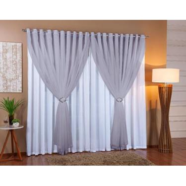 Imagem de Cortina Voil Forro Microfibra Sala E Quarto 9,00 X 2,20M - Doce Lar En