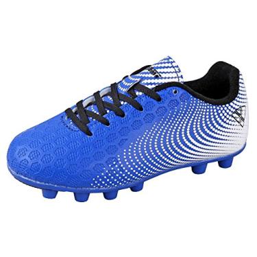Imagem de Vizari Chuteiras de futebol EUA Stealth para meninos e meninas | Tênis de futebol esportivo para atividades ao ar livre para crianças, crianças pequenas e grandes | Leve e durável, Azul/branco, 11.5
