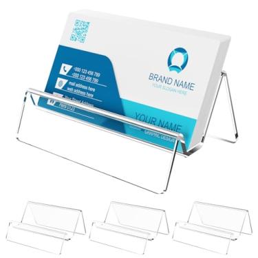 Imagem de Lumanman Porta-Cartões De Visita Acrílico Para Mesa E Balcão, Expositor, Suporte Transparente, Organizador Nomes Plástico Cartões, Pacote Com 6