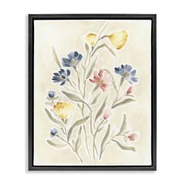 Imagem de Stupell Industries Cottage Posey Bunches Preto Emoldurado Tela Flutuante Arte Design de Parede por June Erica Vess, 17 x 21
