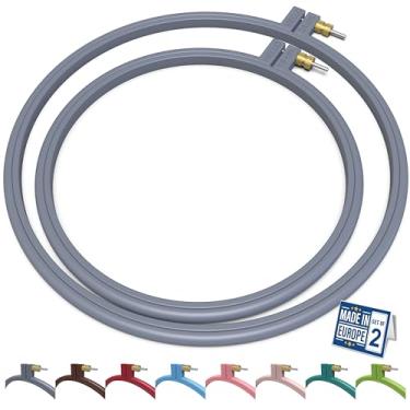 Imagem de Maker Susan Bastidor De Plástico Para Bordado, Ponto Cruz Hello Series Iniciantes, Agulhas Perfuradas Costura, Bordado (Cinza Antracite, Conjunto Com 2 Peças)