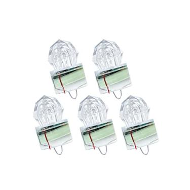 Imagem de BLUEWING Pacote Com 5 Luzes De Pesca Diamond, Led Deep Drop, Pisca-Pisca Subaquático, Iscas Peixe Iluminadas Ativadas Por Água Para Peixe-Espada, Peixe-Azulejo, Halibute, Atum, Garoupa, Verde