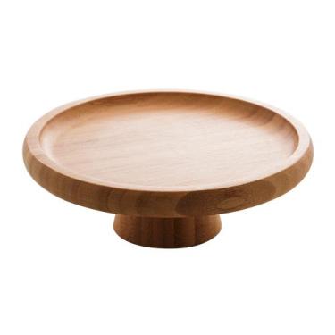 Imagem de Prato Para Bolo C/ Pe de Bambu 18x6cm Boleira Verona Lyor