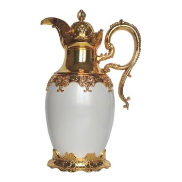 Imagem de Ioensy Térmico Cafeteira Térmica Isolada Crafe Térria Térnia Lineador de Vidro da Vidro da casa Pnicadora de água de água Pote de vácuo para de, Ouro 28cmx32cm