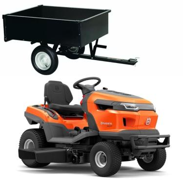Imagem de Trator Cortador De Grama Husqvana Ts217tm 20hp Corte De 108cm Com Carreta 255kg