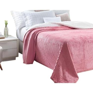 Imagem de Manta Cobertor Canelada Casal Com Sherpa Premium (Pink)