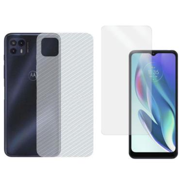 Imagem de Película Hidrogel + Adesivo Fibra De Carbono Para Motorola Moto G50 5g - Transparente