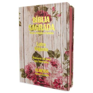 Imagem de Bíblia Sagrada Letra Gigante - Luxo - Romantic - C/ Harpa Cristã - REI